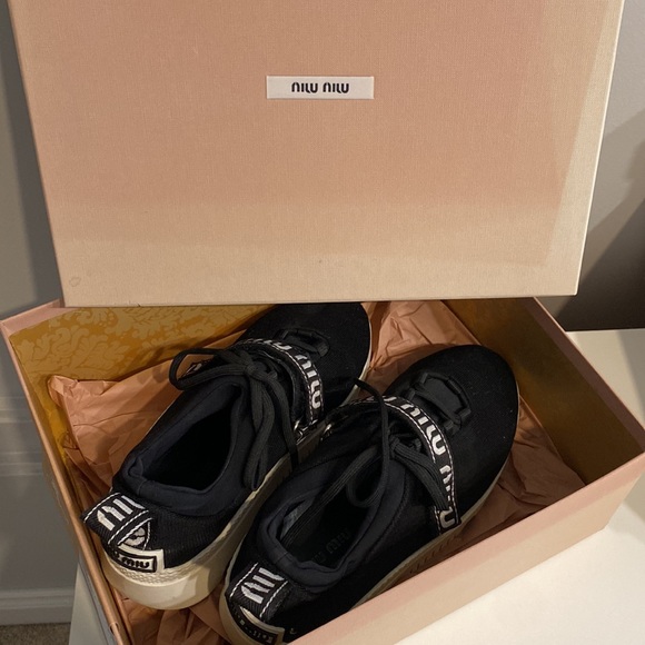 MiuMiu Black Stretch Sneakers - Picture 7 of 8